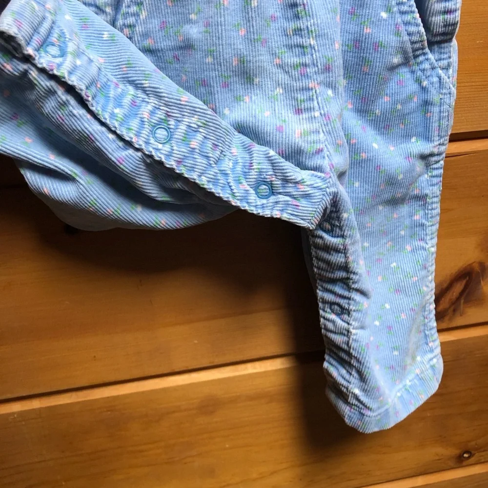 Vintage Oshkosh overall corduroy floral blue 12 months